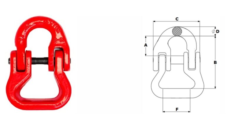 Elo de ligação para cintas têxteis grau 8 utilizado em sistemas de elevação e movimentação de cargas
