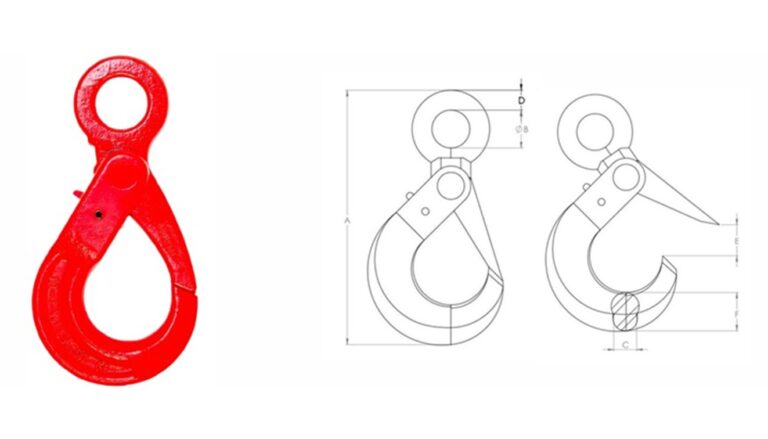 Gancho olhal automático grau 8 para elevação de cargas com corrente G8