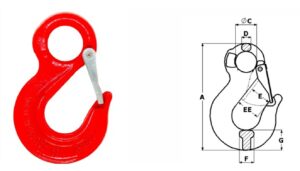 Gancho olhal grau 8 para elevação e movimentação de cargas com corrente G8